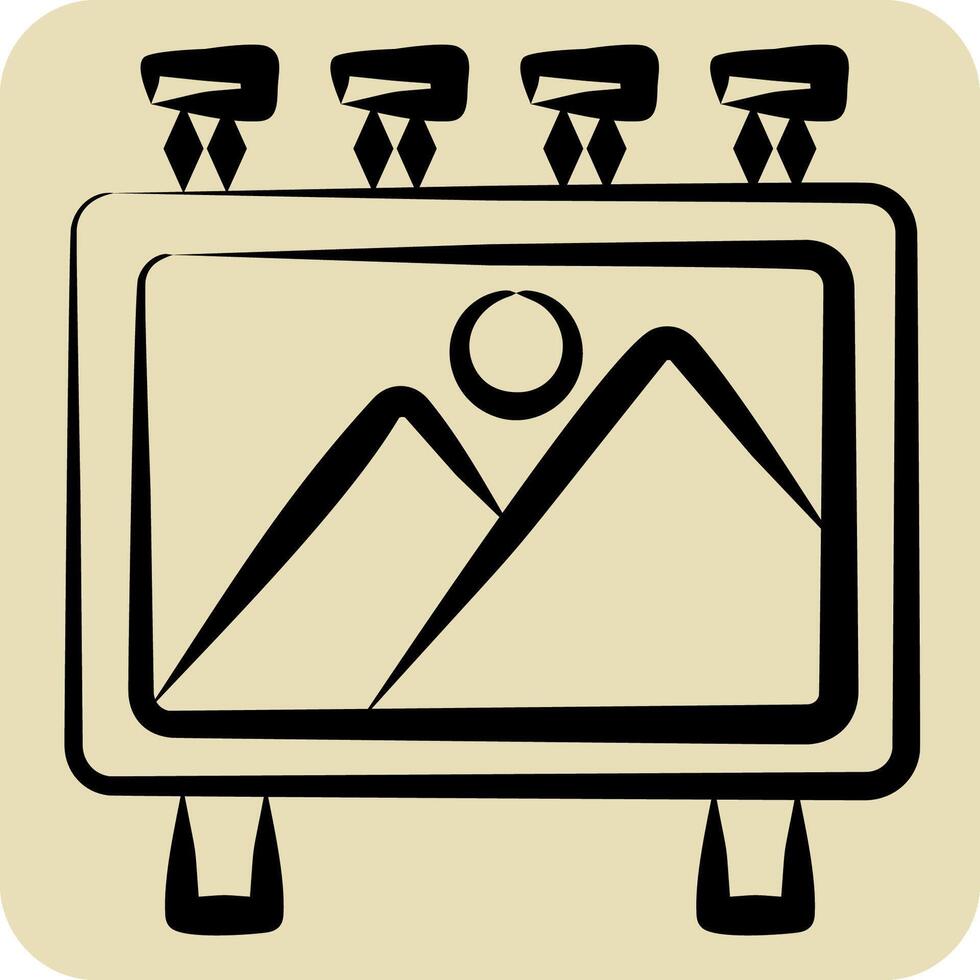 Icon File Poster. related to Cinema symbol. hand drawn style. simple design illustration vector