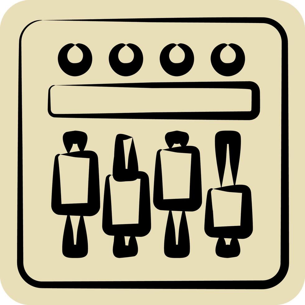 Icon Equalizer. related to Cinema symbol. hand drawn style. simple design illustration vector