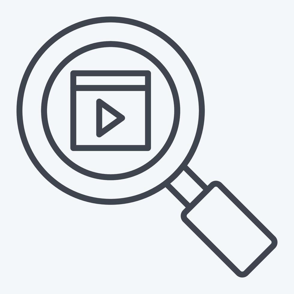 Icon Movie Search. related to Cinema symbol. line style. simple design illustration vector