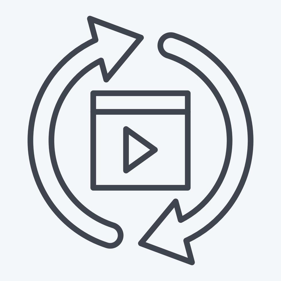 Icon Movie Procces. related to Cinema symbol. line style. simple design illustration vector
