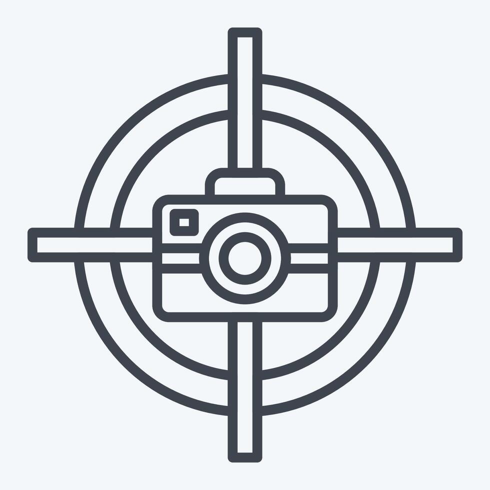 Icon Focus Camera. related to Cinema symbol. line style. simple design illustration vector