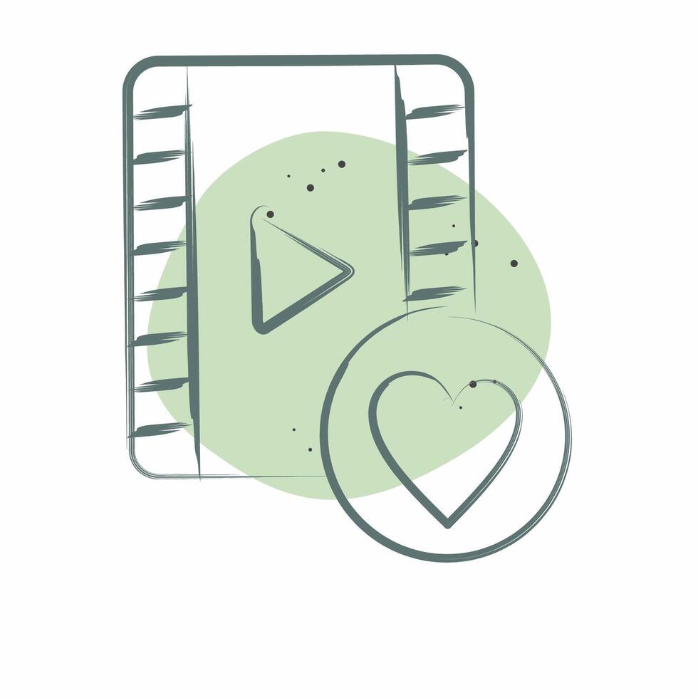 Icon Favourite Movie. related to Cinema symbol. Color Spot Style. simple design illustration vector