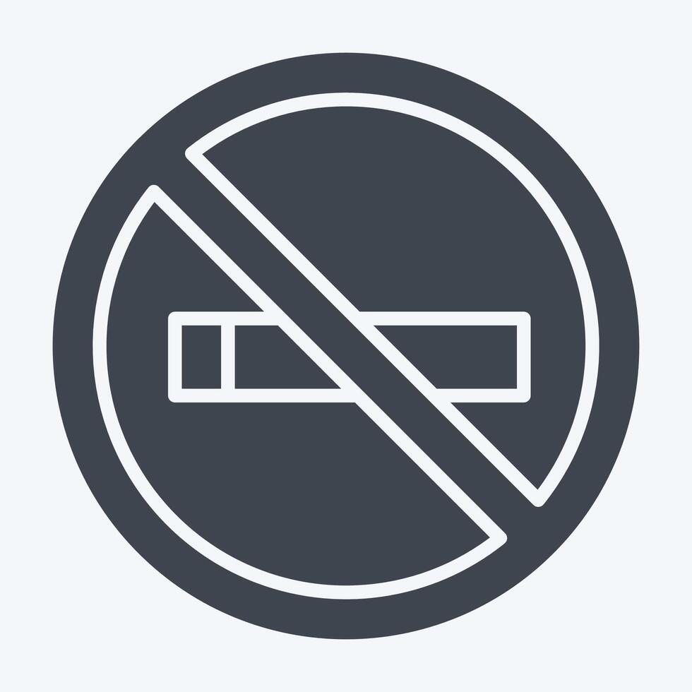 Icon No Smoking. related to Cinema symbol. glyph style. simple design illustration vector