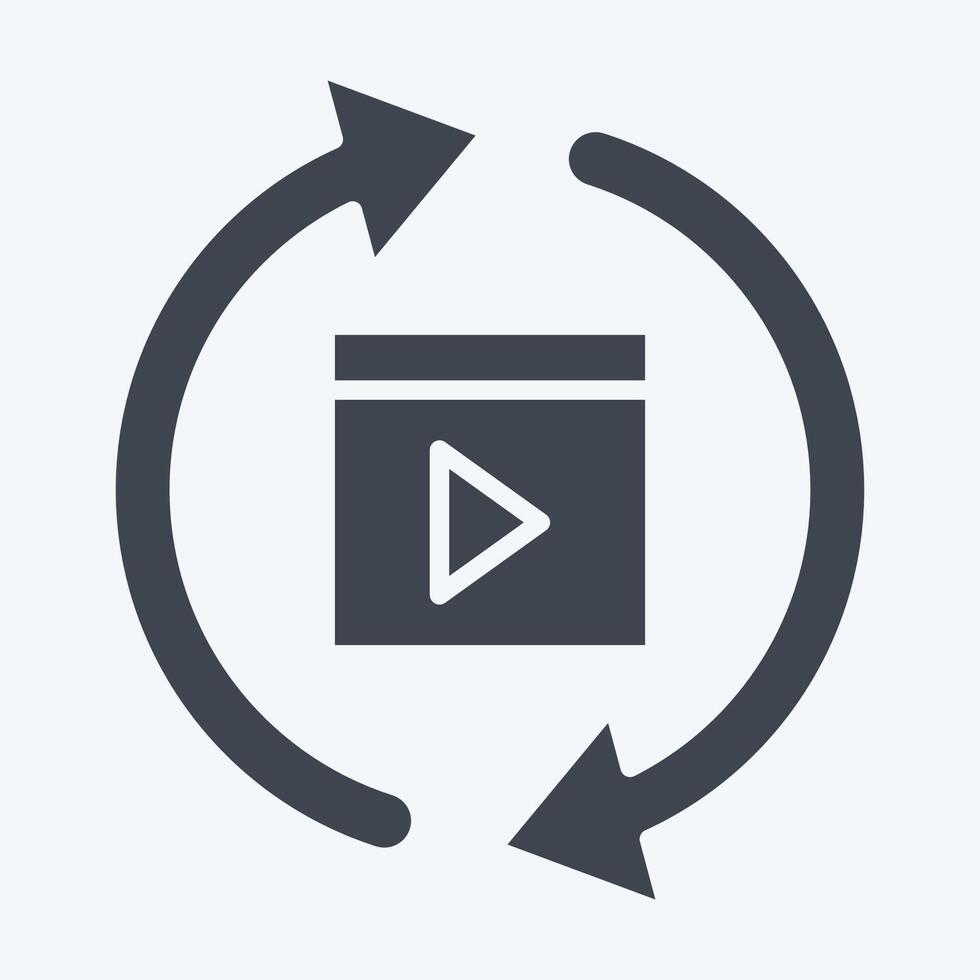 Icon Movie Procces. related to Cinema symbol. glyph style. simple design illustration vector