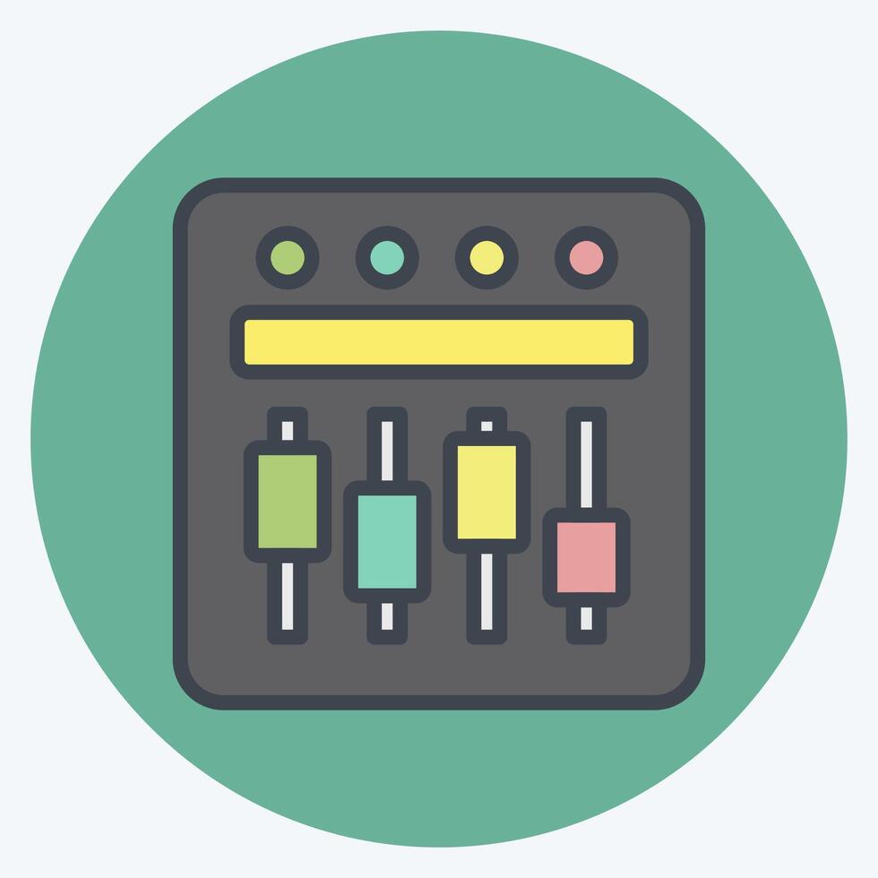Icon Equalizer. related to Cinema symbol. color mate style. simple design illustration vector