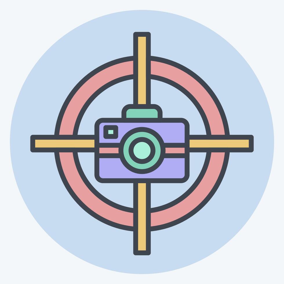 Icon Focus Camera. related to Cinema symbol. color mate style. simple design illustration vector
