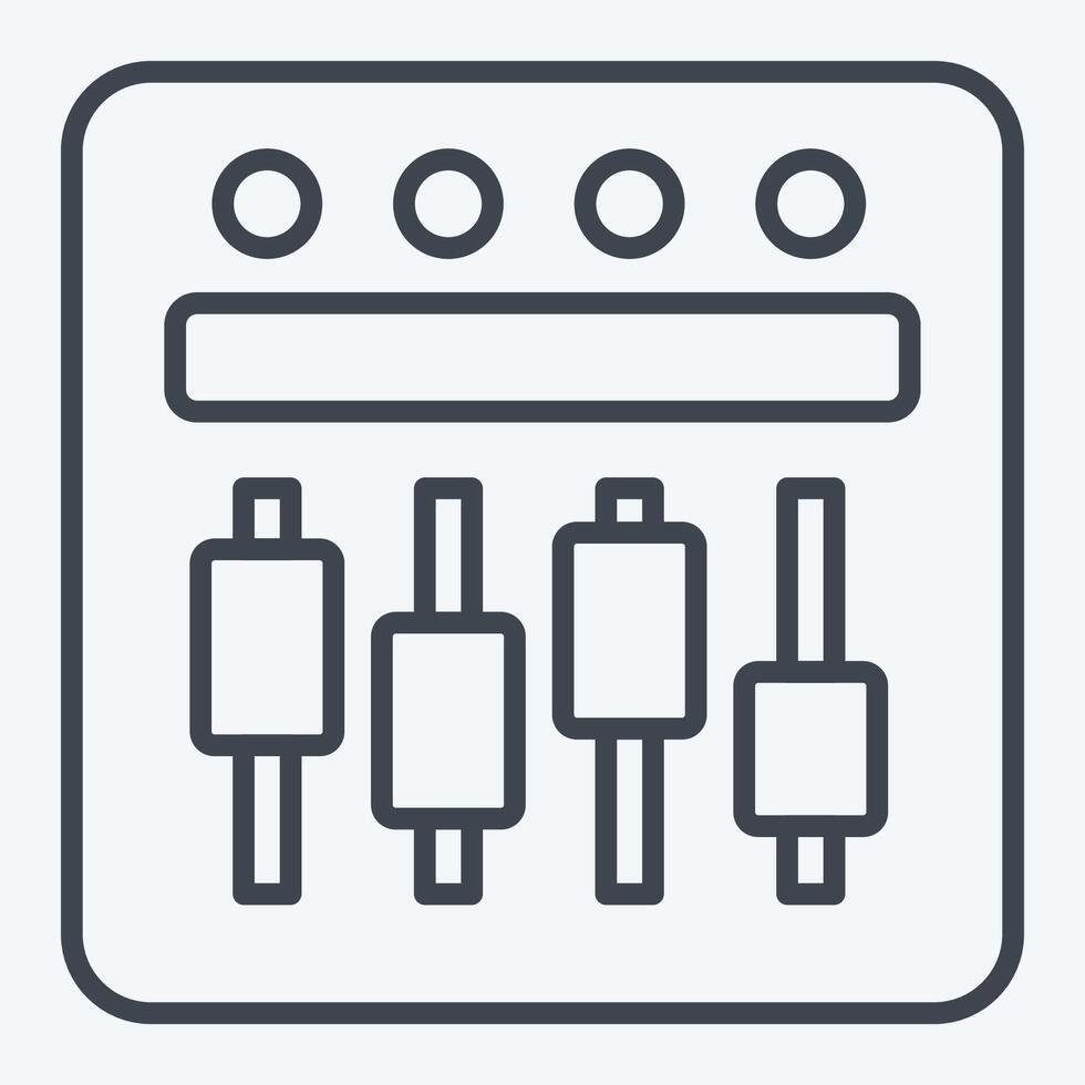 Icon Equalizer. related to Cinema symbol. line style. simple design illustration vector