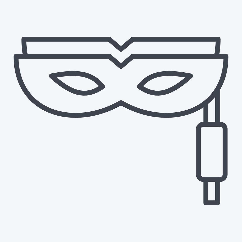 Icon Mask. related to Cinema symbol. line style. simple design illustration vector