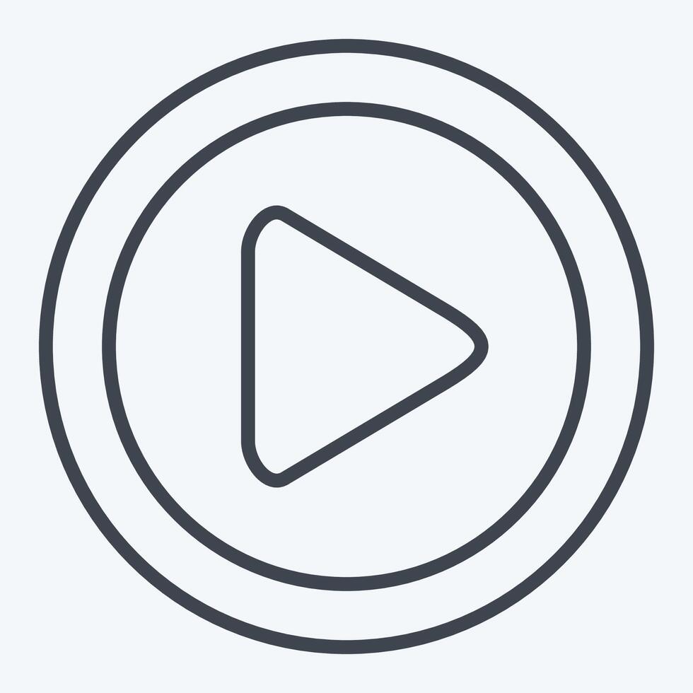 Icon Play Button. related to Cinema symbol. line style. simple design illustration vector