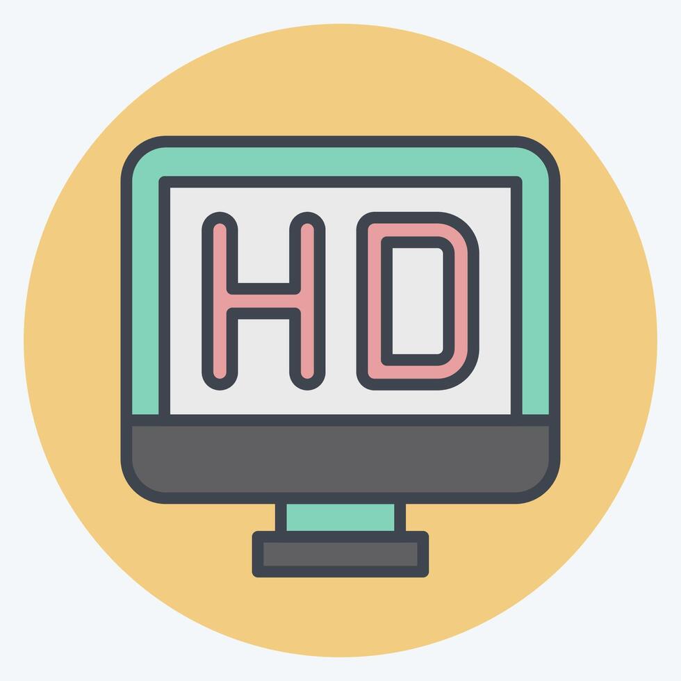 Icon HD. related to Cinema symbol. color mate style. simple design illustration vector