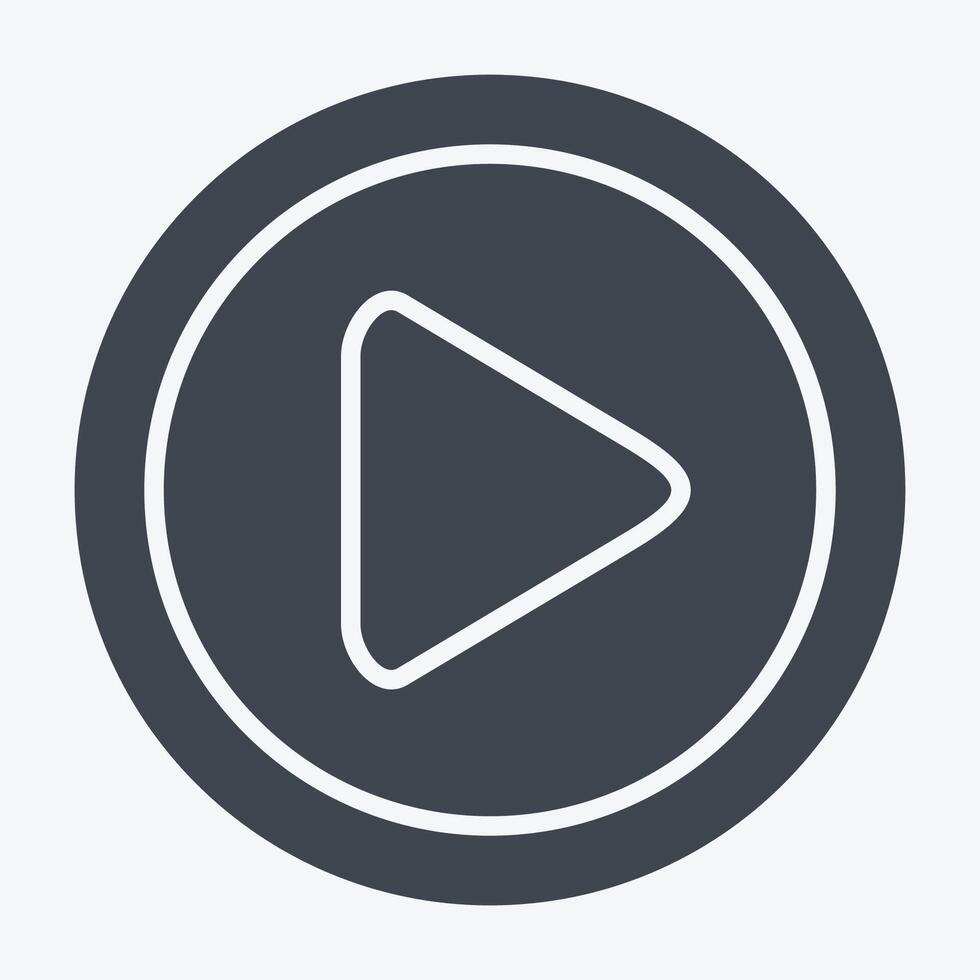 Icon Play Button. related to Cinema symbol. glyph style. simple design illustration vector