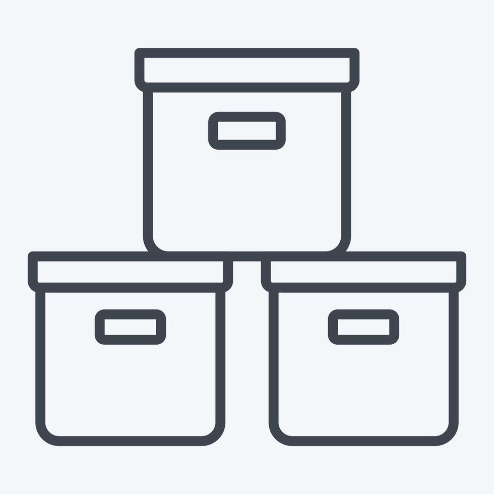 Icon Box. related to Office symbol. line style. simple design illustration vector