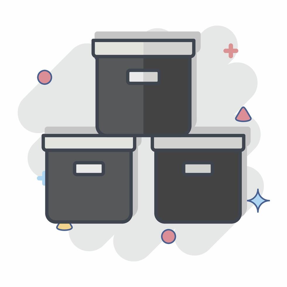 Icon Box. related to Office symbol. comic style. simple design illustration vector