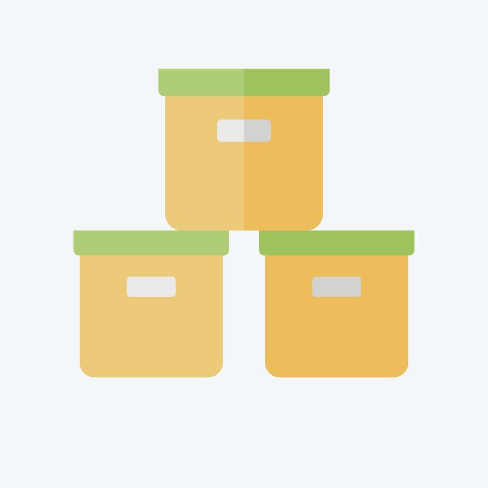 Icon Box. related to Office symbol. flat style. simple design illustration vector