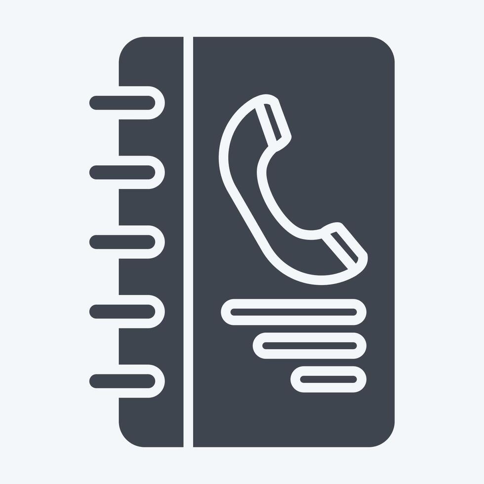 Icon Contact Book. related to Office symbol. glyph style. simple design illustration vector