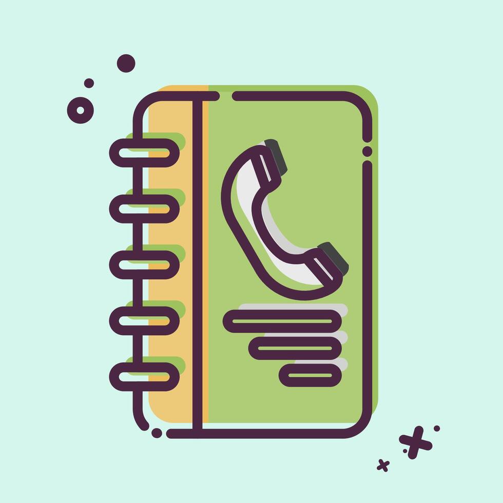 Icon Contact Book. related to Office symbol. MBE style. simple design illustration vector