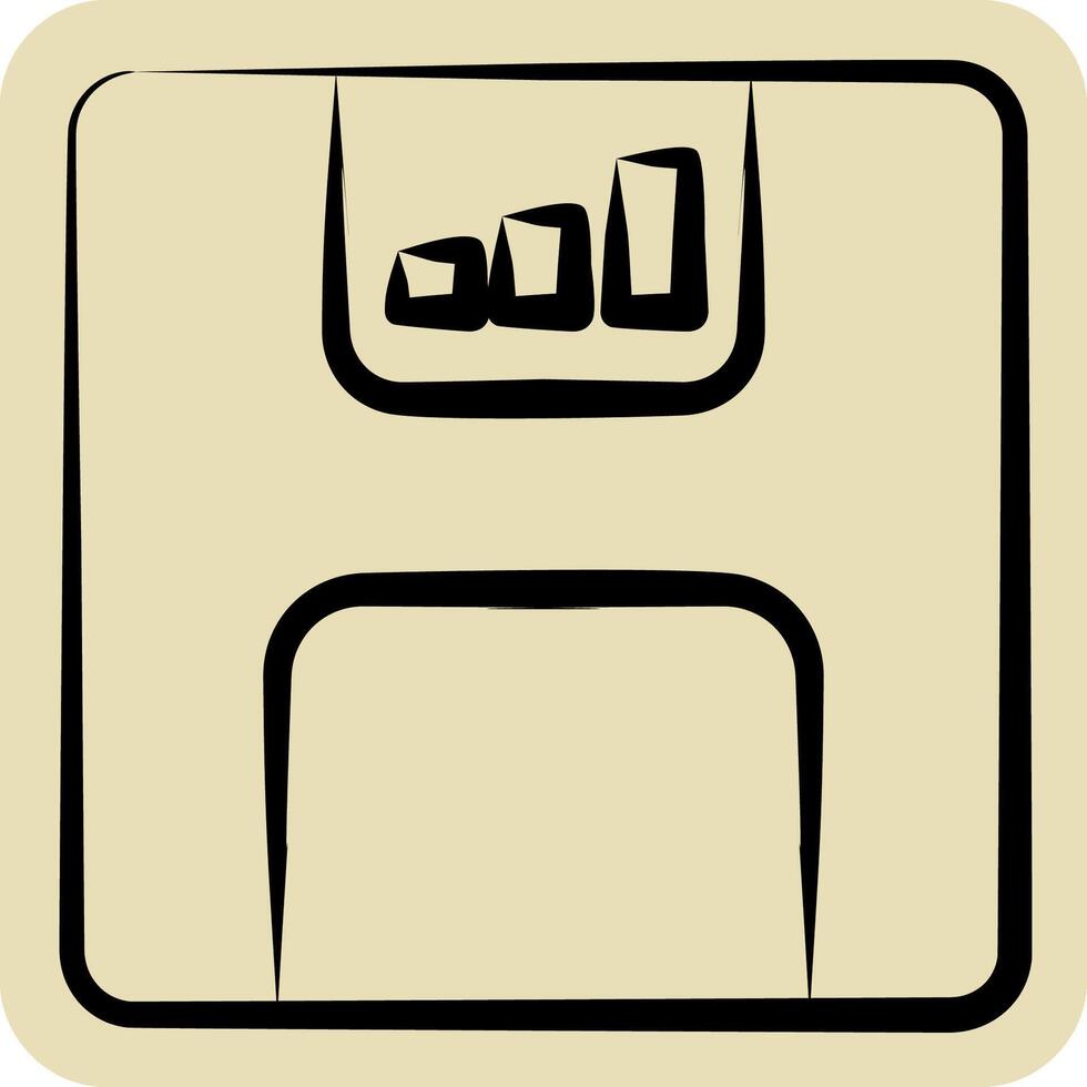 Icon Floppy Disk. related to Office symbol. hand drawn style. simple design illustration vector