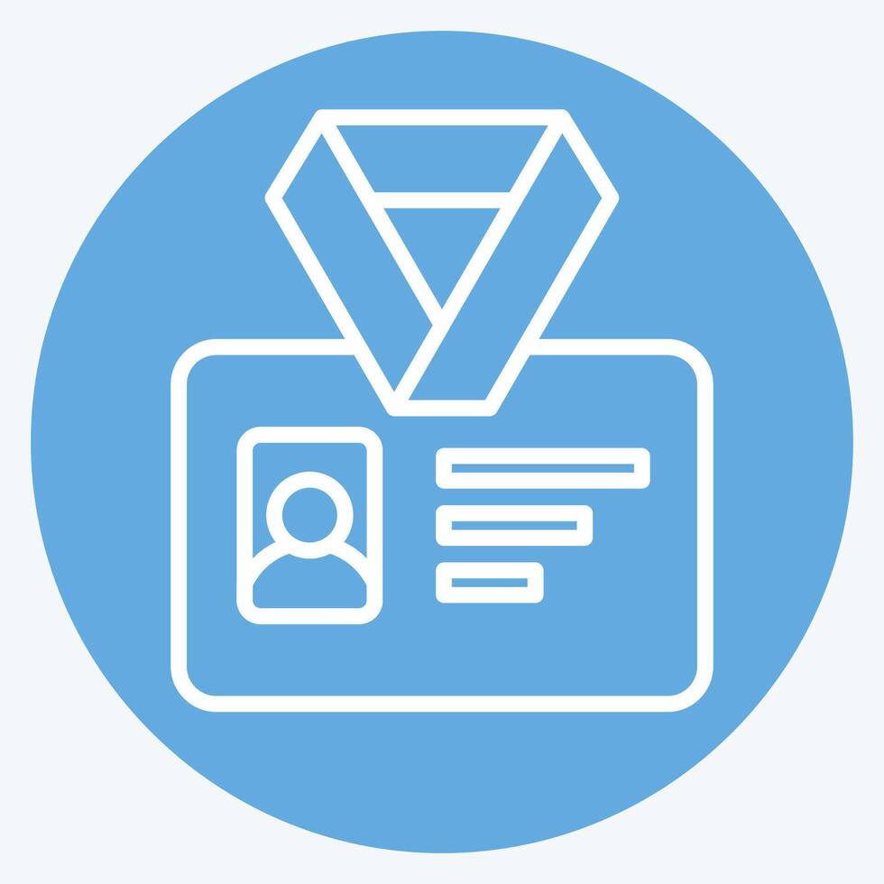 Icon ID Card. related to Office symbol. blue eyes style. simple design illustration vector