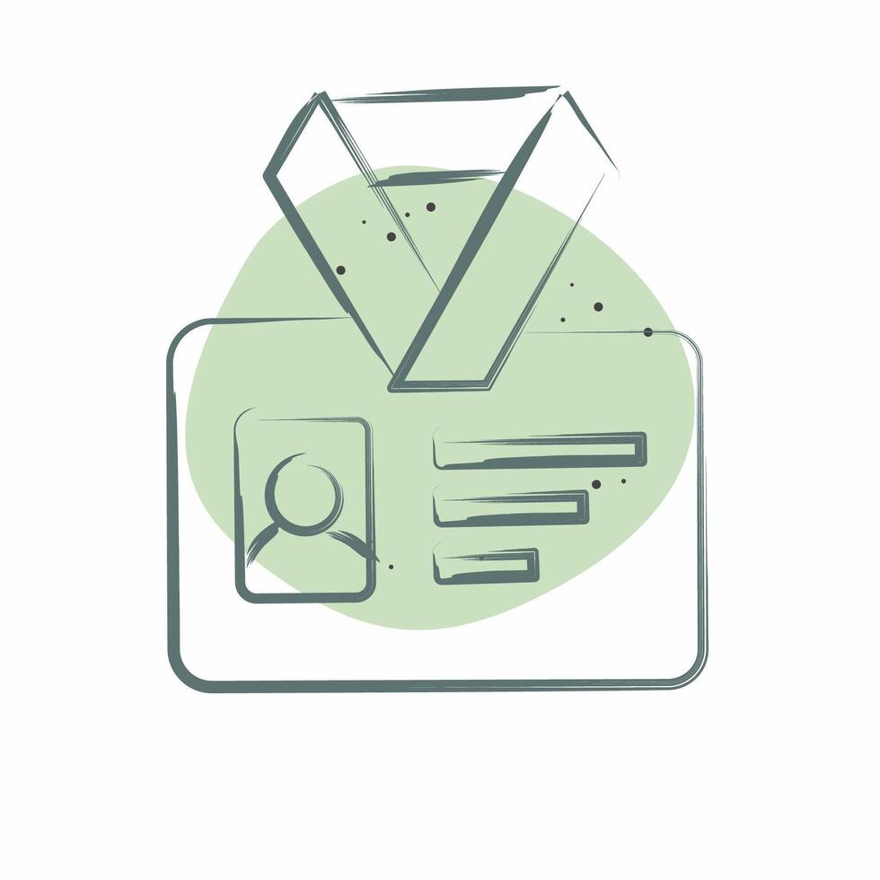 Icon ID Card. related to Office symbol. Color Spot Style. simple design illustration vector