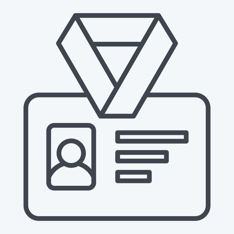 Icon ID Card. related to Office symbol. line style. simple design illustration vector
