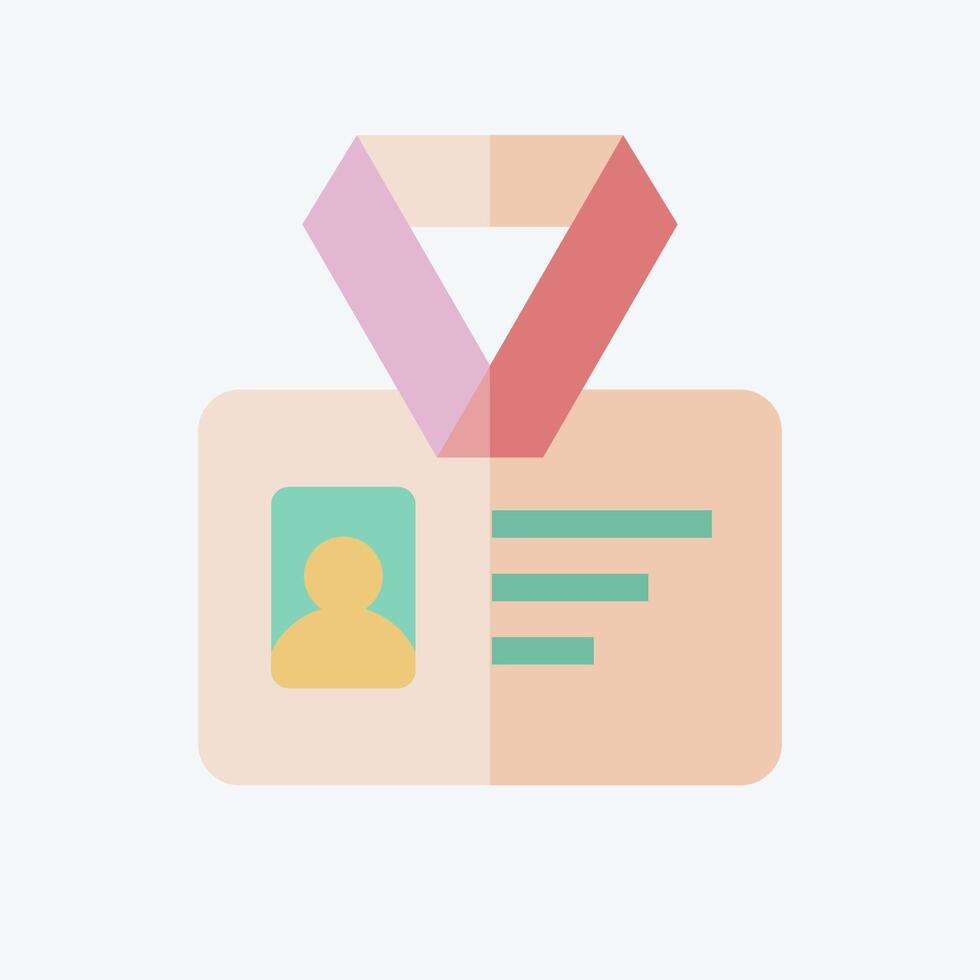 Icon ID Card. related to Office symbol. flat style. simple design illustration vector