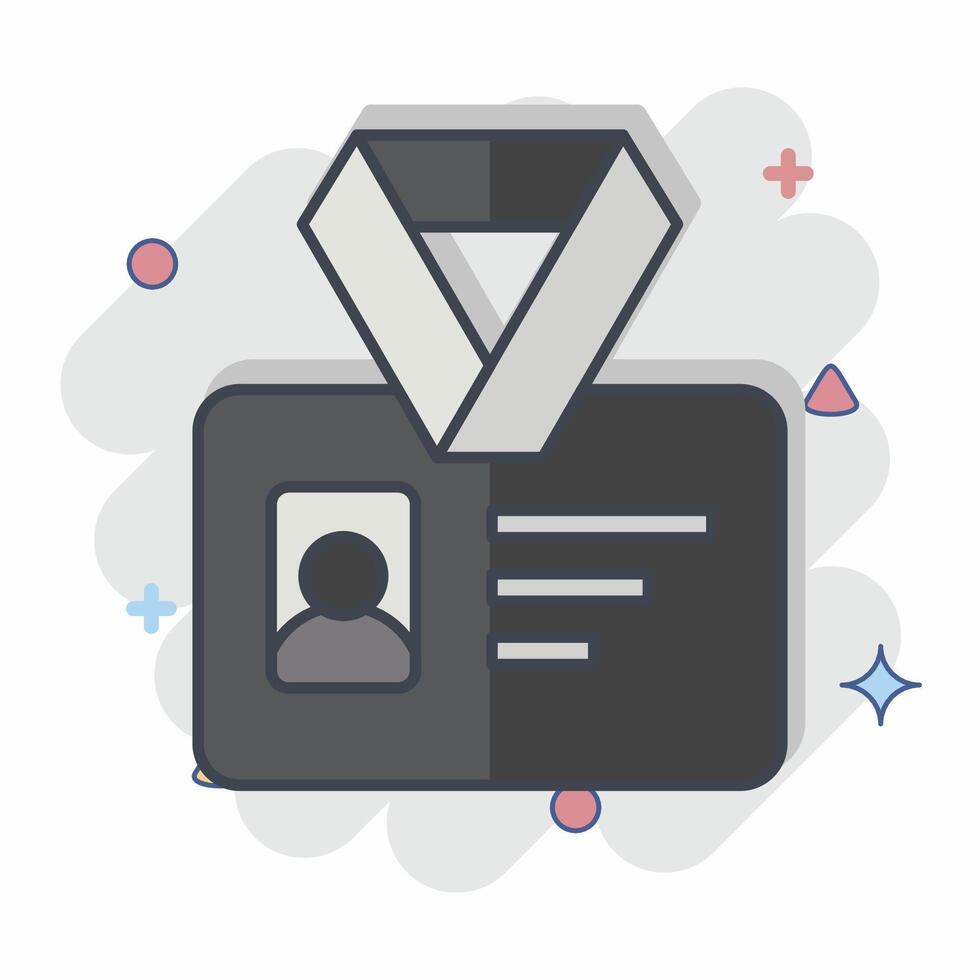 Icon ID Card. related to Office symbol. comic style. simple design illustration vector