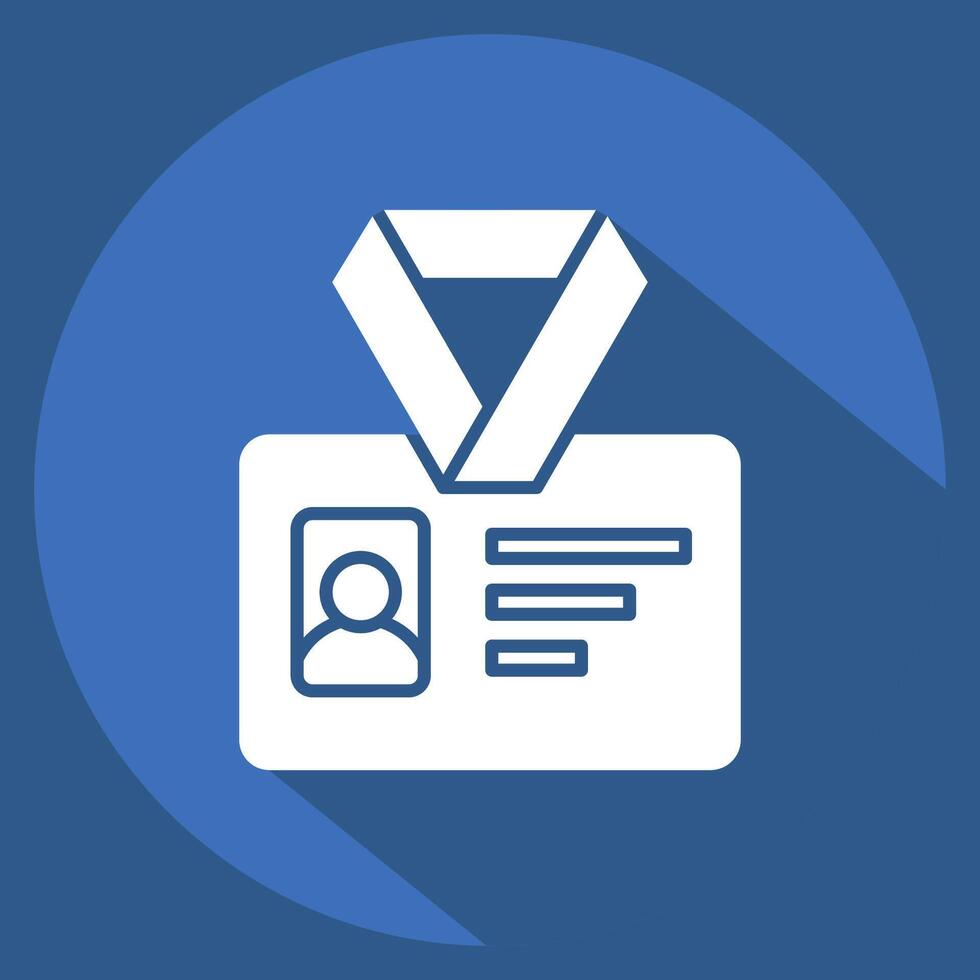 Icon ID Card. related to Office symbol. long shadow style. simple design illustration vector