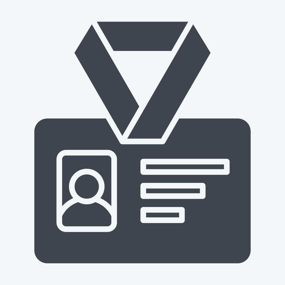 Icon ID Card. related to Office symbol. glyph style. simple design illustration vector