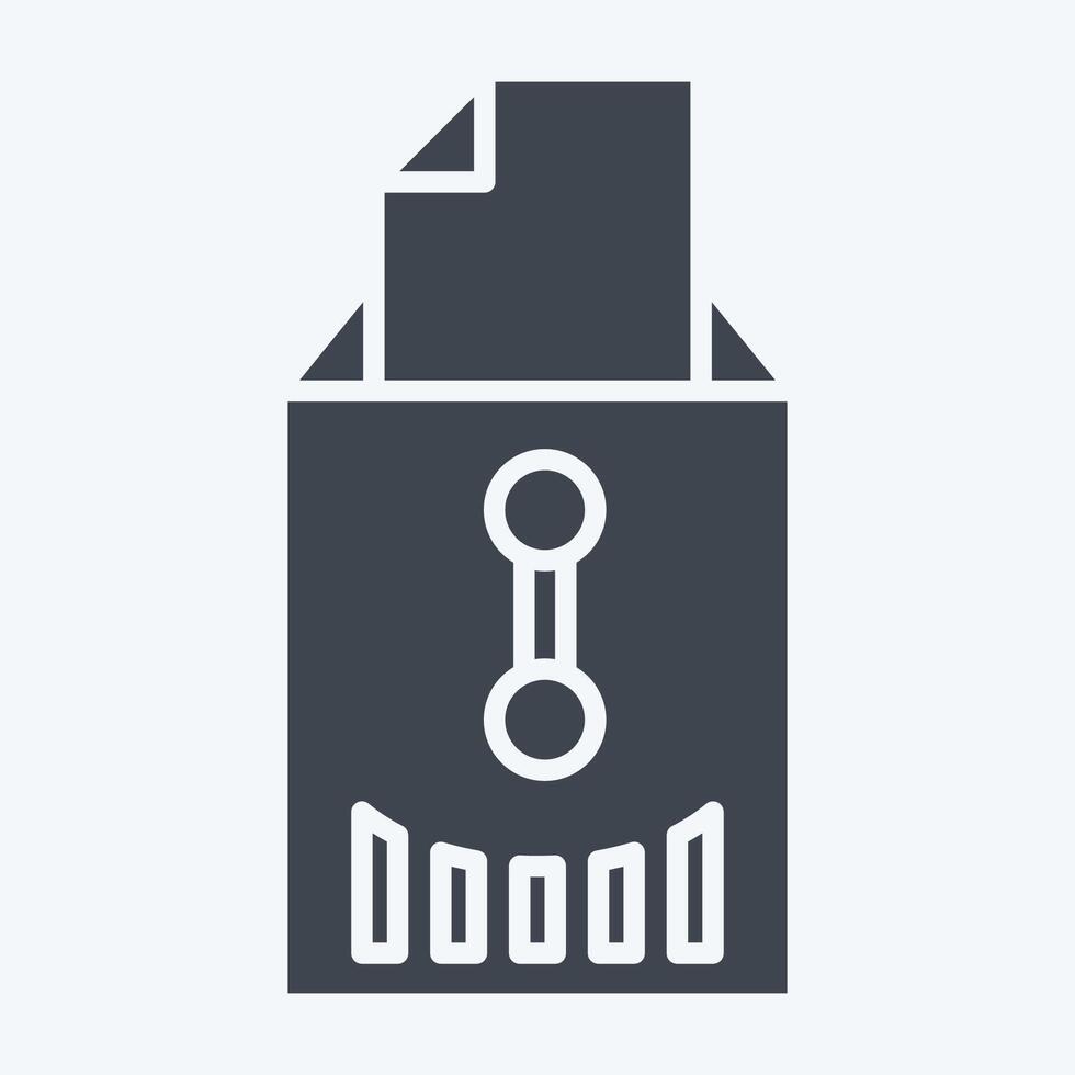 Icon Letter. related to Office symbol. glyph style. simple design illustration vector