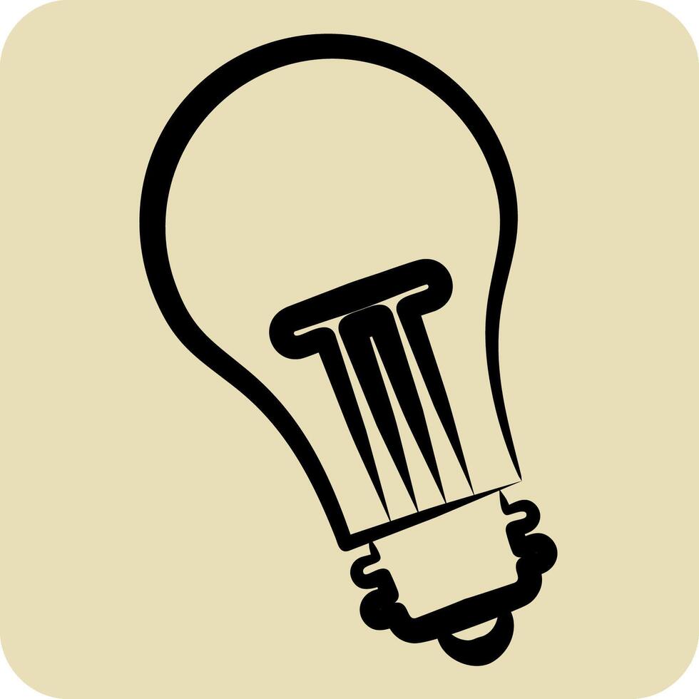 Icon Light. related to Office symbol. hand drawn style. simple design illustration vector