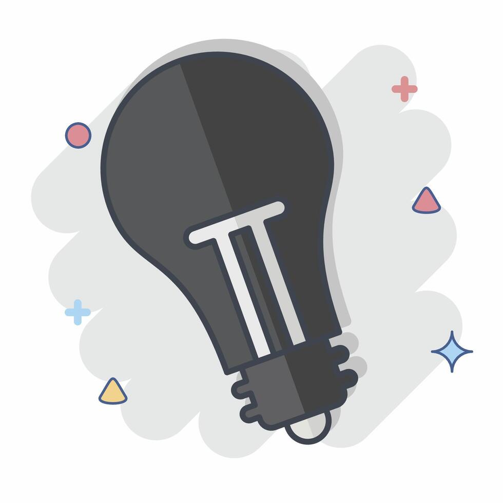 Icon Light. related to Office symbol. comic style. simple design illustration vector