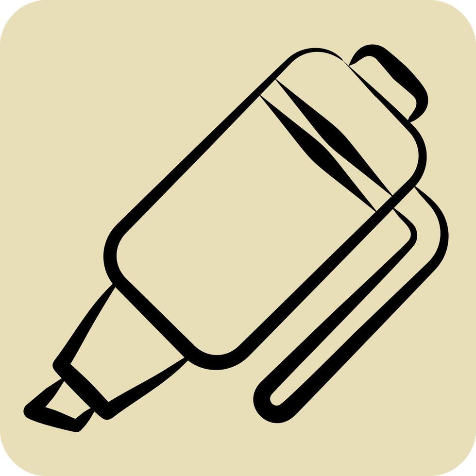 Icon Marker. related to Office symbol. hand drawn style. simple design illustration vector