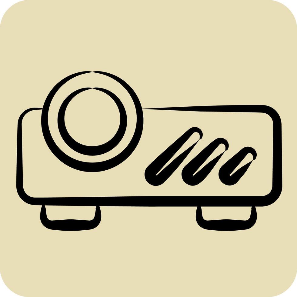 Icon Projector. related to Office symbol. hand drawn style. simple design illustration vector