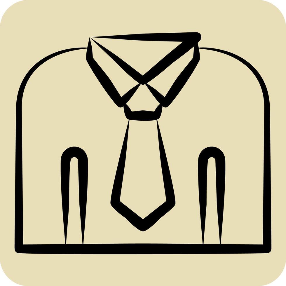 Icon Shirt. related to Office symbol. hand drawn style. simple design illustration vector