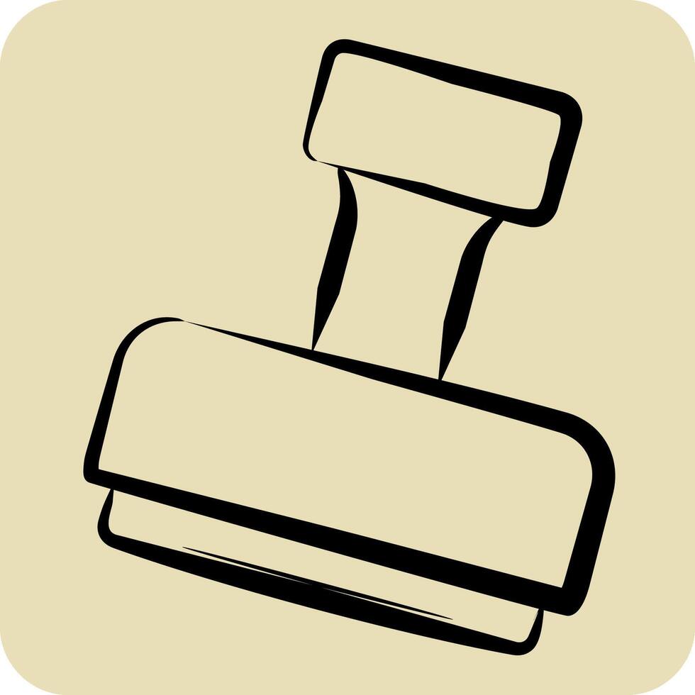 Icon Stamp. related to Office symbol. hand drawn style. simple design illustration vector