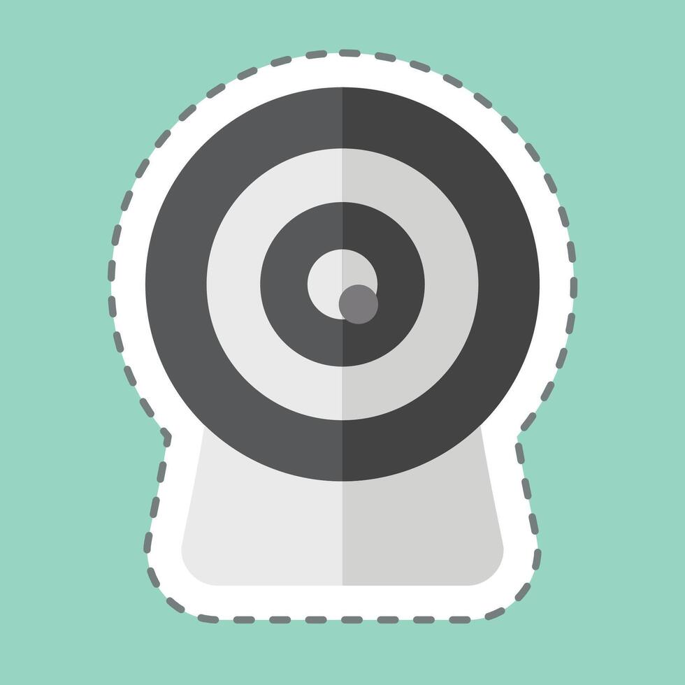Sticker line cut Webcam. related to Office symbol. simple design illustration vector