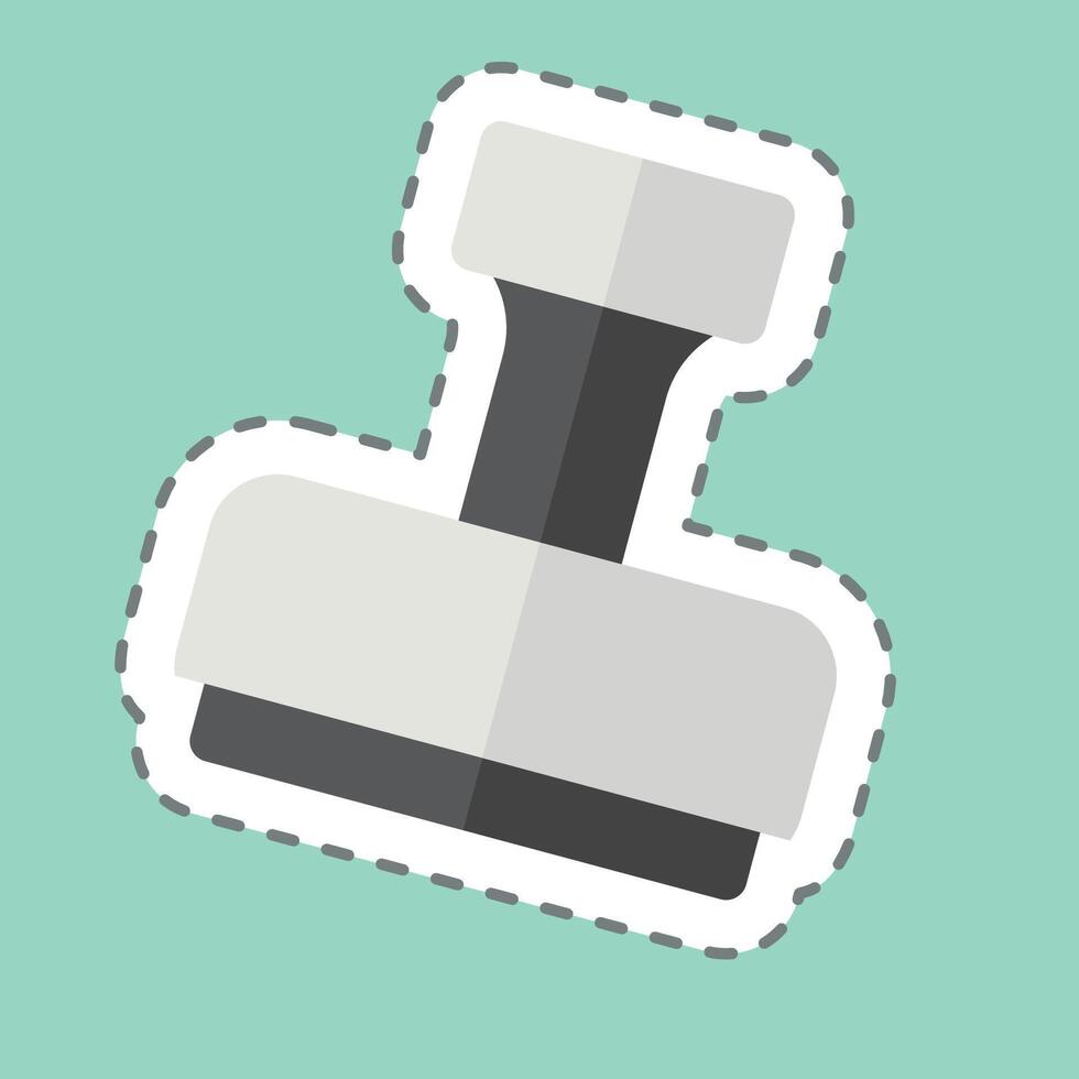 Sticker line cut Stamp. related to Office symbol. simple design illustration vector