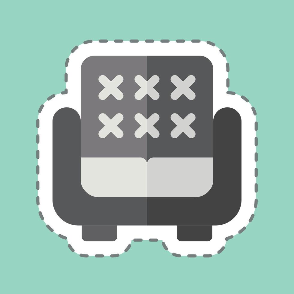Sticker line cut Sofa. related to Office symbol. simple design illustration vector