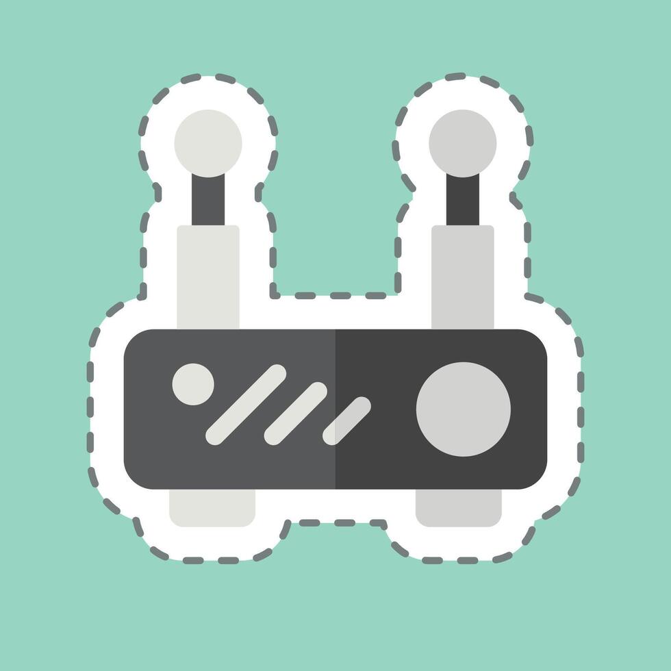 Sticker line cut Router. related to Office symbol. simple design illustration vector