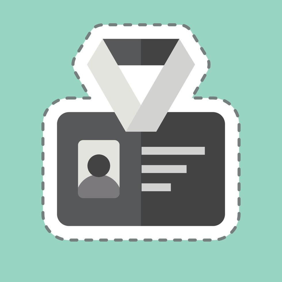 Sticker line cut ID Card. related to Office symbol. simple design illustration vector