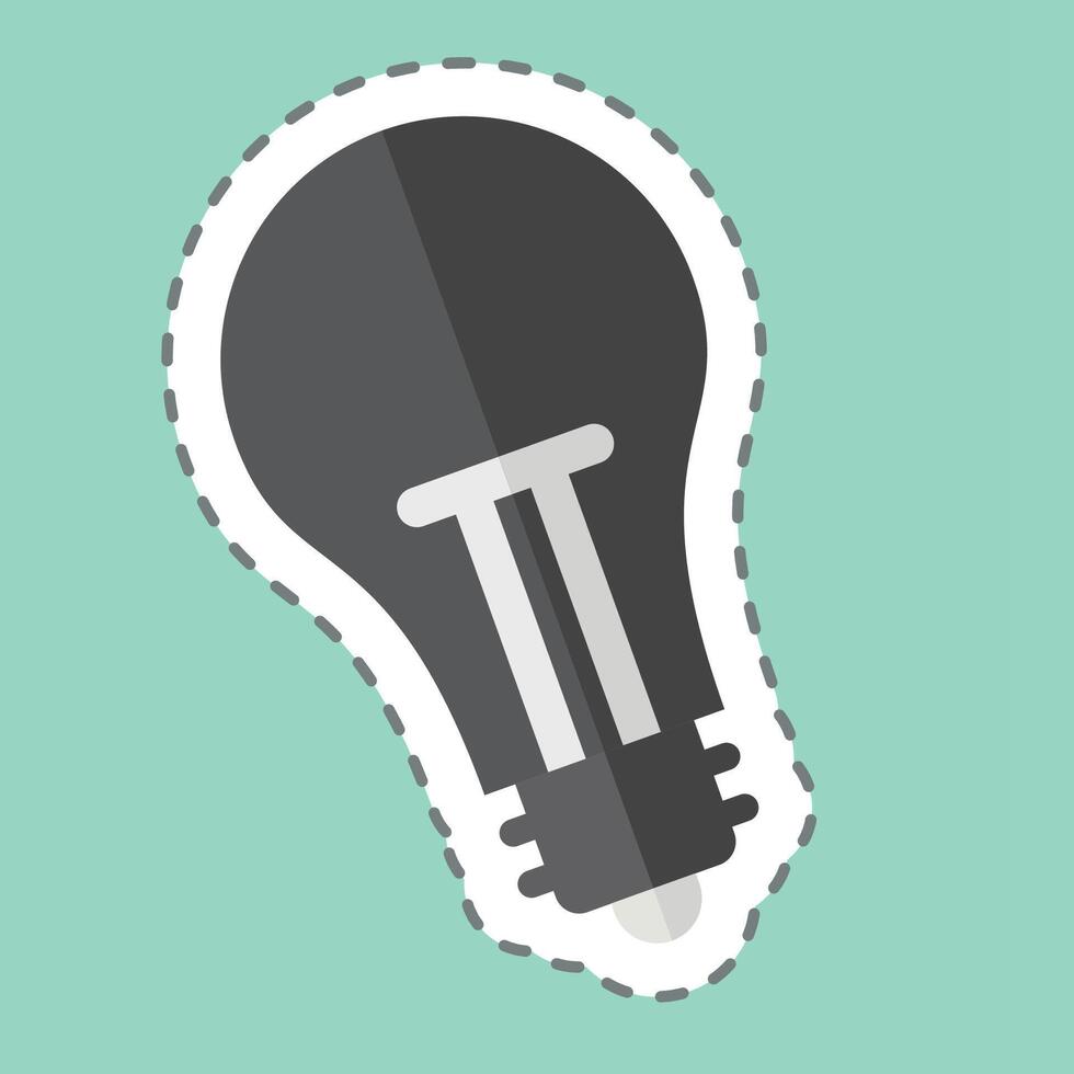 Sticker line cut Light. related to Office symbol. simple design illustration vector