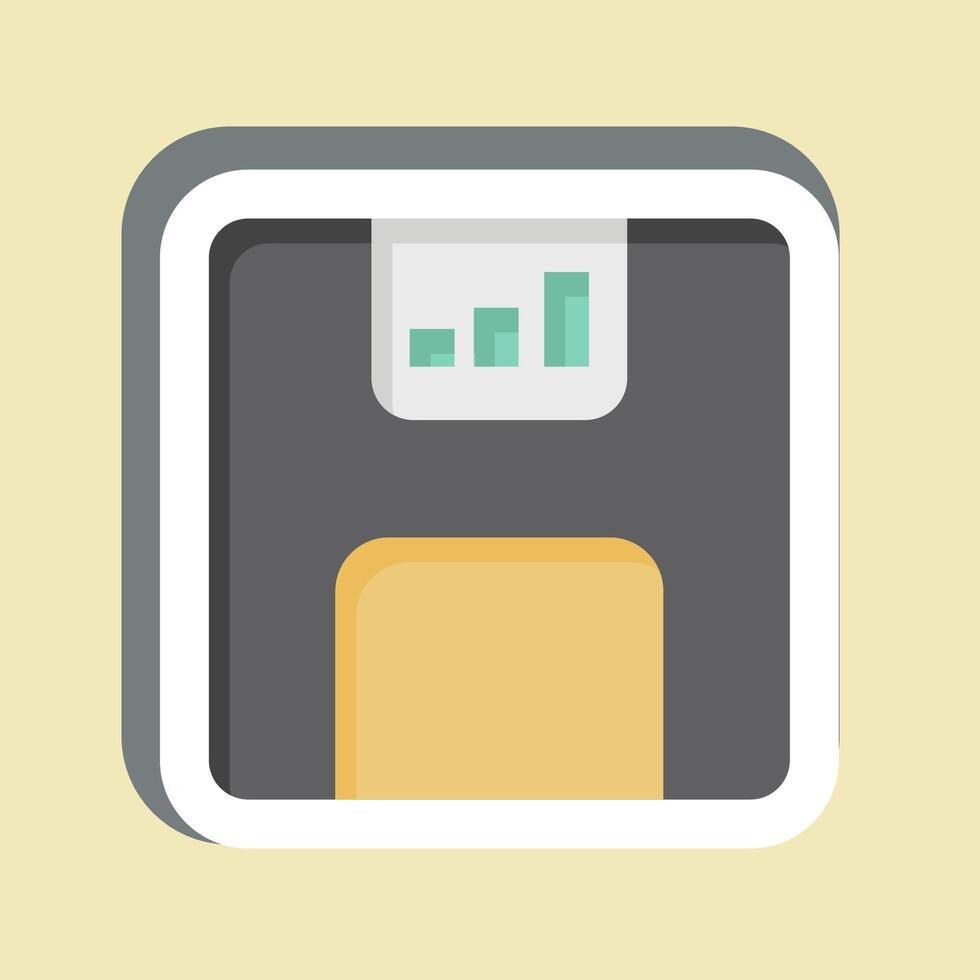 Sticker Floppy Disk. related to Office symbol. simple design illustration vector