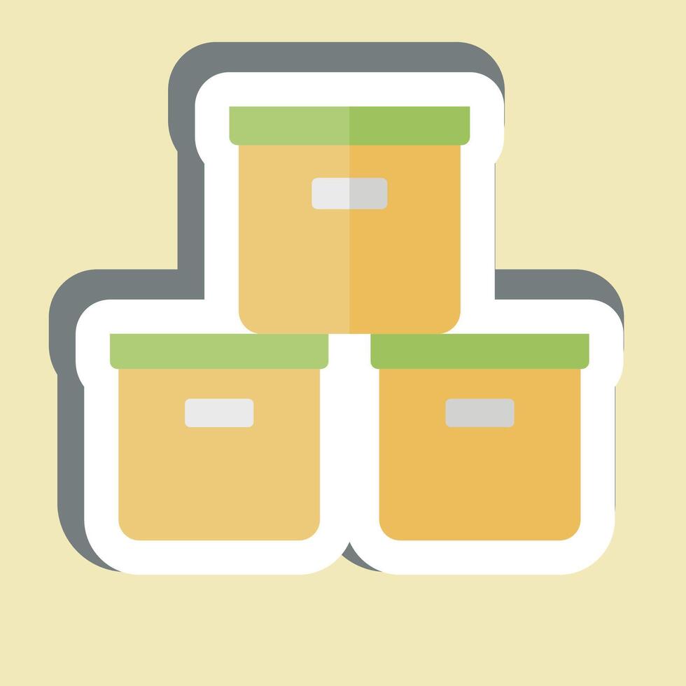Sticker Box. related to Office symbol. simple design illustration vector