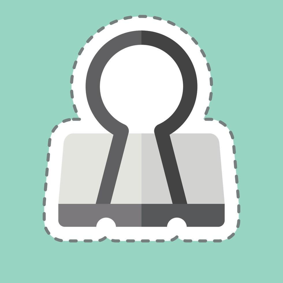 Sticker line cut Binder. related to Office symbol. simple design illustration vector