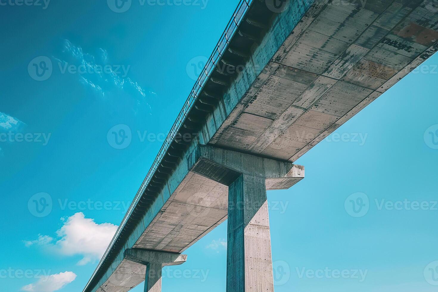 A bridge with a blue sky in the background photo