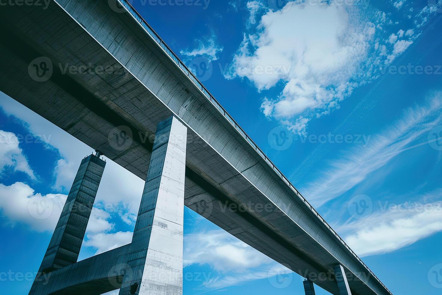 A bridge with a blue sky in the background photo