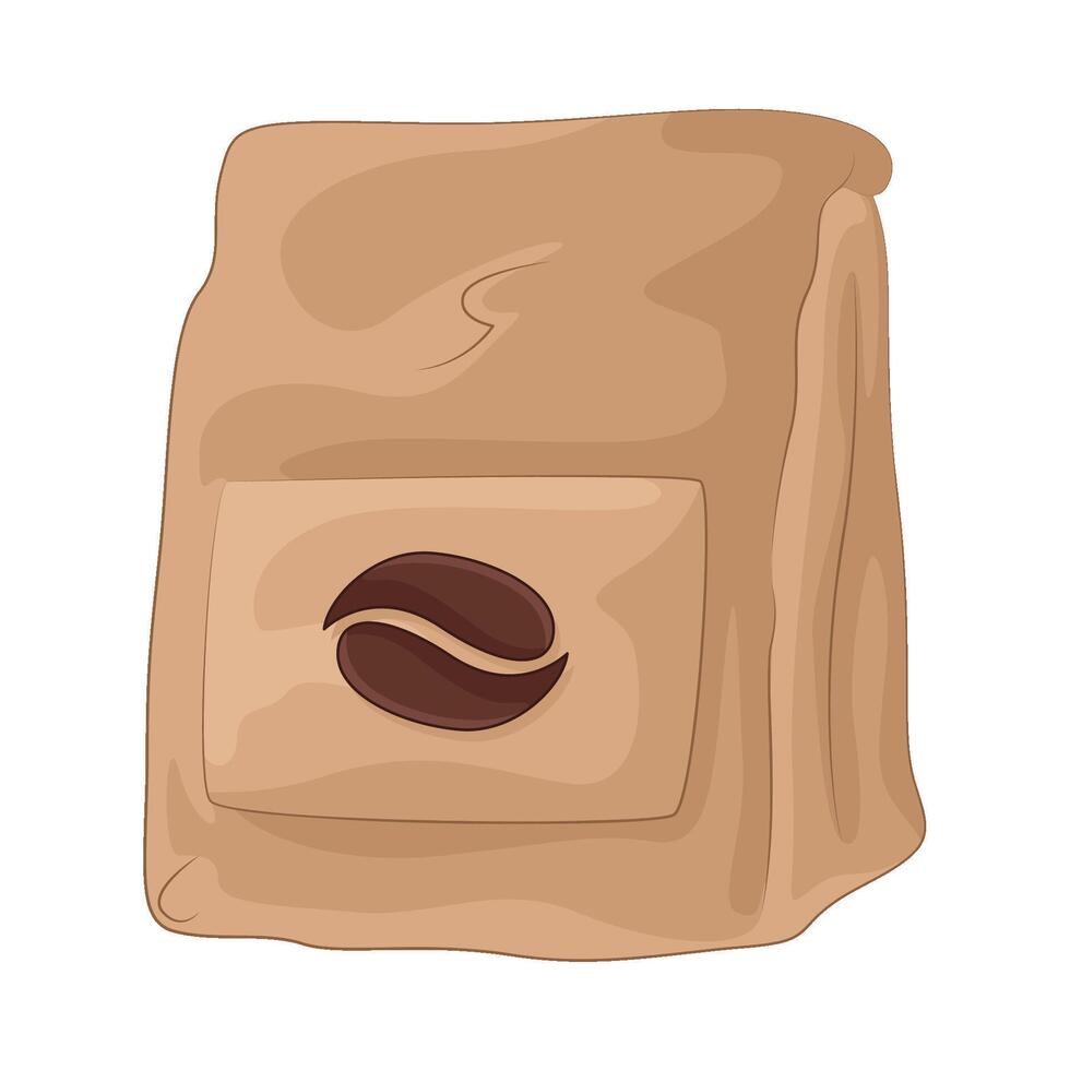 Illustration of coffee bag vector