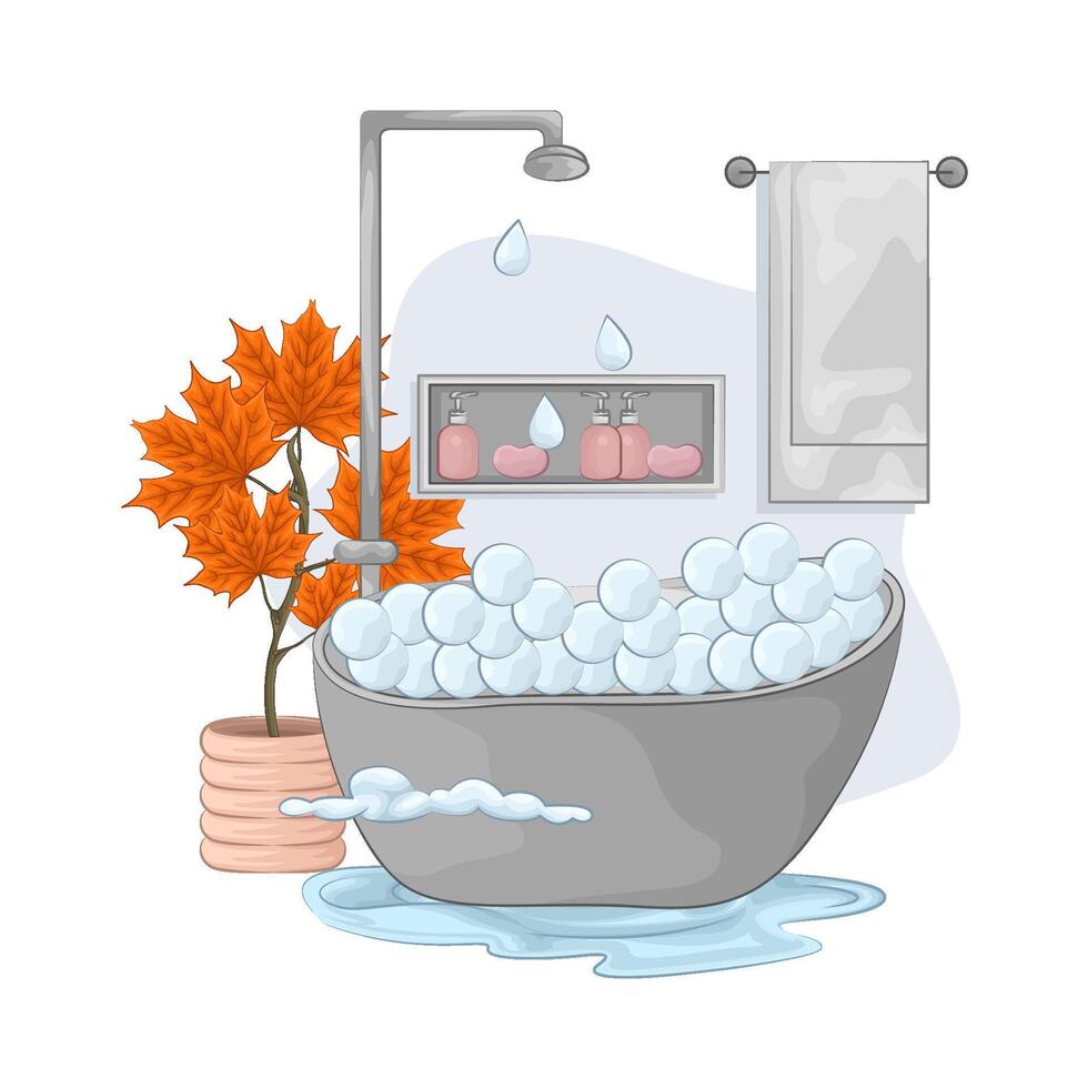 Illustration of bathtub vector