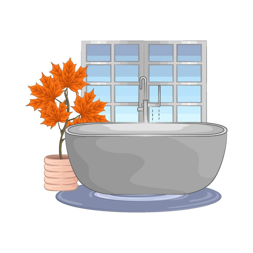 Illustration of bathtub vector