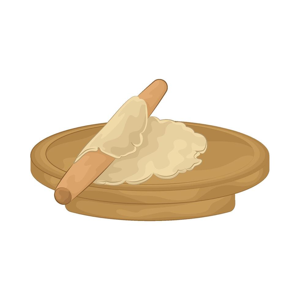 Illustration of dough on a cutting board vector